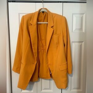 Express Women's Boyfriend Style Orange Blazer, Size XL